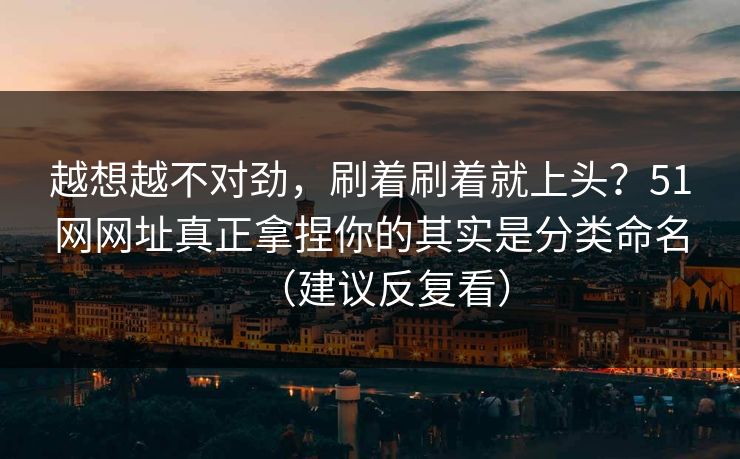越想越不对劲，刷着刷着就上头？51网网址真正拿捏你的其实是分类命名（建议反复看）